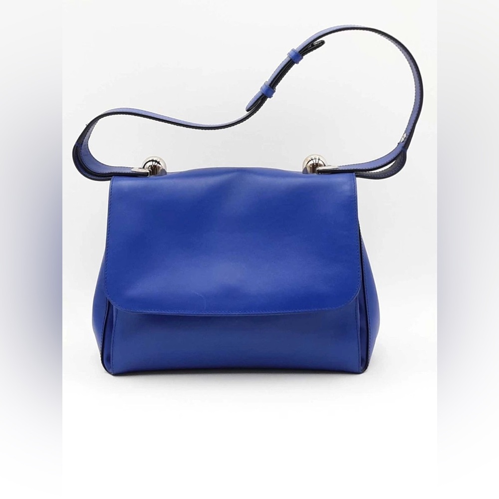 Salvatore Ferragamo Blue Leather Shoulder Bag